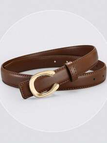 Advanced Women's C Letter Smooth Buckle Belt Versatile Korean Edition Decorative Suit Belt Fashionable Simple Casual Pants Belt - Multicolor - View 3