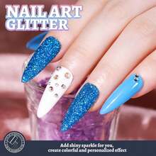 80g/2.85oz Holographic Ultra Fine Glitter, 1/128" Resin Glitter Sequins, Suitable For Tumblers, Resin Crafts, Slime, Nail Art, Holiday Decorations, Christmas Ornaments - Màu xanh hải quân - Xem 3