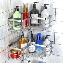 Corner Shower Caddy 2 - Pack, No Drilling Shower Organizer Corner Shelf Bathroom Tub, Stainless Steel Shower Caddy Bathroom KitchenSilver - Silver + 2 Pack - View 6