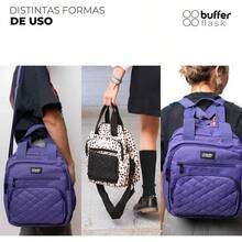 Lonchera Termica para Mujer y Hombre - Bolsa de Almuerzo Gran Capacidad - Loncheras para Adultos con Asas y Correa - Multiples Compartimentos - Uso tipo Bolso o Mochila - Morada - Rosa - Ver 5