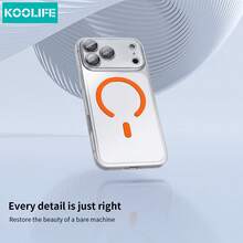 1 Peça Capa de Telefone com Adsorção Magnética Koolife Compatível com iPhone 17 Pro Max, Carregamento Magnético, Proteção de Corpo Inteiro, Transparente Ultra Fina, com Película de Lente, Compatível com iPhone 17 Pro Max/ 17/ 17 Pro/ 17 Air