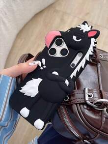 可爱3D卡通小马软硅胶手机壳，兼容 17 Air 13 14 15 Pro 16 Pro Max - 黑色 - 查看 8