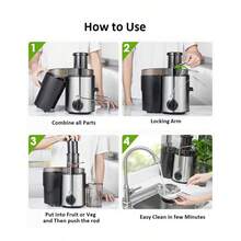 aisenle 1pc EU Plug Juicer, Electric Juicer, Household Large Mouth Multi-Function Juicer, Pulp Separation Juicer, Fruit Processor, Watermelon Blender, Juice Blender, Juice Mixer, Juice Crusher, Juicer - EU C Type Plug(220-240V) - View 4