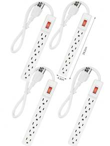 Regleta Eléctrica 6 Contactos 110V 15A Ultra Delgada Cable Corto 1m Material ABS  Diseño Antideslizante para Uso en Hogar Oficina y Exteriores - Tipo de Enchufe B USA (110-127V) - Ver 13