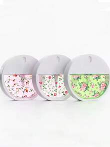 1/3个装 35毫升圆形玫瑰印花喷雾瓶，可装洗手液和香水，方便携带 - 彩色 - 查看 2