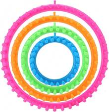 Set de Telares Circulares, Telares de Plástico con Aguja de Gancho y Pompom Bufanda Maker, para Bufandas, Gorros, Calcetines, Chales - 1 - Ver 1