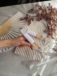 10/20pcs Customized White Heart-Shaped Paper Fans, Suitable As Party Favors, Engagement, Christening Gifts For Guests, Styles Include Rustic, Vintage, Minimalist, Fashionable, Casual, Customizable, Unique, Ideal Gifts For Family, Friends, Graduation, Wedding, Valentine's Day - Mocha Brown - View 7