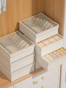 1 pezzo Scatola portaoggetti multicomparto per biancheria intima, organizer 3 in 1 ad alta capacità per reggiseni, calze e mutande (il motivo sulla scatola è un adesivo, non una stampa)