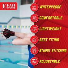 - Guantes de natacin acutica, guantes de neopreno para entrenamiento de natacin y aerbicos de agua, guantes de resistencia para hombres, mujeres y nios - Medio rojo - Ver 5