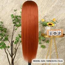 13x4 Free Part Mint Green Long Straight Lace Front Wigs Glueless Long Silky Straight Wigs Pre Plucked HD Lace 180% Density Light Green Wig Soft Free Part Wear And Go Lace Front Wigs For Fashion Women Party & Daily Wear 26 Inch - 橘色 - 查看 9
