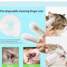 50pcs Pet Ear Cleaning Finger Sleeves, Suitable For Cats, Dogs And Other Pets, Portable And Easy To Clean, Keeps Pets Clean
