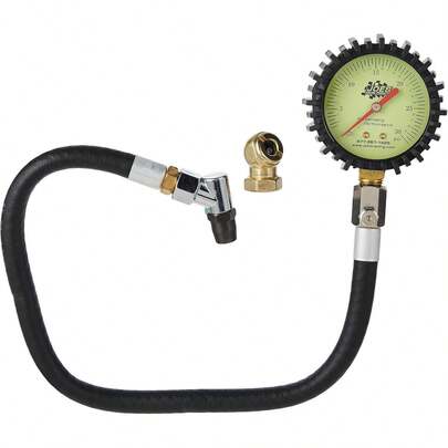 Joes Racing Products - Medidor de presión de neumáticos, brilla en la oscuridad, 0-30 psi,ógico, 2-1/2 pulgadas de diámetro, cara blanca, incrementos de 1 libra, cada
