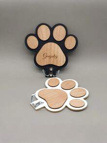 Custom Dog Paw Leash & Coat Hook: Wooden Entryway Organizer,Personalized Paw Print Leash Holder: Custom Dog Collar Organizer - Multicolor - View 9