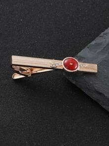 1pc Hot-Selling Men's Formal Luxury Tie Clip, Fashionable Colorful Business Gold & Silver Suit Accessory, Versatile Gemstone Inlaid Tie Clip For Evening Dress Suit Shirt, Elegant Gold & Silver Tie Clip Accessory, Cross-Border Men's Wholesale High-End Tie Clip, Business Formal Rhinestone Press-On Glossy & Matte Korean Style For Formal Meetings - Tie Clip - View 11
