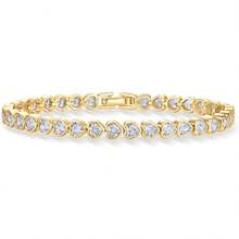 PAVOI 14K Gold Plated Tennis Bracelets For Women - Bezel Set Cubic Zirconia Bracelet - Simulated Diamonds Round, Trillion, Trinity, Radiant, Pear, Heart Cut Stones Wedding Jewelry Gifts For Brides - White Gold - 查看 5