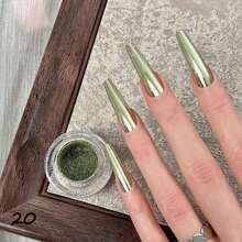 1 件装全息铬粉，闪亮亮片美甲粉，配双头眼影刷，适合美甲装饰