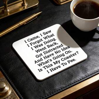 趣味杯垫，耐热木质杯垫，早起上班族礼物，冬夏两季饮品杯垫，办公桌配件，家居桌面装饰，完美节日礼物