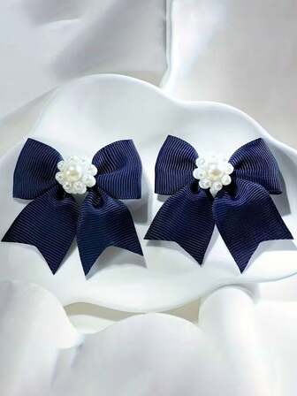 2 st hårrosetter söta texturerade hårband och snygga hårspännen med rosett, moderiktiga håraccessoarer för skolan, fest och vardagliga outfits, klospännen, hårspännen, hårspännen