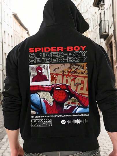 spider-boy y2k streetwear hombre |   sudaderas para hombres | Sudadera gráfica para hombre | sudaderas de algodón | con bolsillos con cordón | Ropa de otoño para hombres | ropa de invierno para hombres | Disfraz de Halloween | Regalo de Navidad | Hecho y enviado desde México