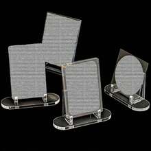 1/3/6pcs Display Stand, Single Badge Millet Storage Rack, Acrylic Commemorative Coin Streamer Transparent Perimeter Sign Stand, Clear Plastic Desktop Holder - Clear - View 3