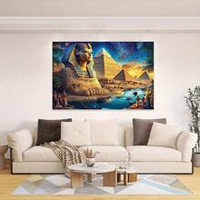 2D flache 1 Stück alte ägyptische Fotografie Kulisse - faltbar, strapazierfähiger Polyesterstoff mit lebendigen Pyramiden, Sphinxen und Sternenhimmel Design - leicht und maschinenwaschbar/handwaschbar, ideal für Partydekorationen, Eventfotografie, thematische Feiern und Sternenhimmel-Kulissen. Faltbares Design. - 1 STÜCK - Übersicht 8