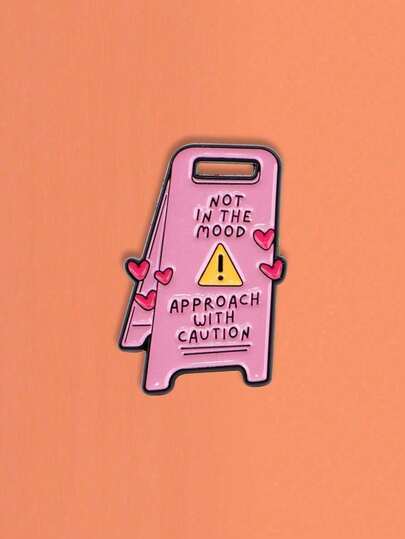 1PC Pink Roadblock Badge Unique Zinc Alloy Accessory Pin Suitable As A Holiday Gift For Friends