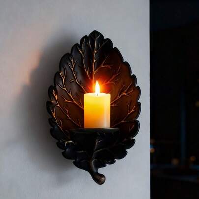 2PCS Wall Candle Sconces Holders, Cast Iron Wall Mounted Candle Holders, Multi-Purpose Farmhouse & Minimalist Modern Decor For Living Room, Hallway