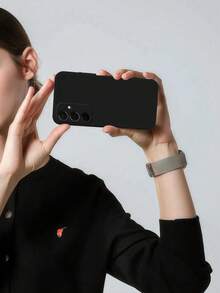 Compatible With Android Precise Hole Solid Black Simple Fashion Creative Shockproof Phone Case Compatible With IPhone 17/17 Pro/17 Pro Max/16/11/16 Pro/16 Plus/16 Pro Max/16E/15 Pro Max/13/14/12/XS/XR/7G/8P, Galaxy 11/12 Pro/12/12X/13 Pro/14 Pro/15 Pro/X3 Pro, Compatible With Redmi 10/9/Note 9/12C/Note 11 Pro/Note 8 Pro/9C/9A - One Piece - View 2