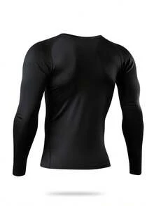 1pc Men's Compression Long Sleeve Breathable Quick-Dry Fitness Top, Tight Core Workout Base Layer, Moisture-Wicking
