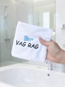 1pc, 12in Microfiber Embroided Letters Naughty Funny Wash Towel For Boyfriend Girlfriend Husband Wife Adult Humor Gift, Perfect For Valentine's Day Wedding Anniversary Day Gift White Elephant Exchange Gift Gag Gift Bachelor Bachelorette Party Supplies Bathroom Decor Fall Decor Back To School For Beauty Salon Home Bathroom