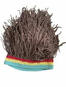 1顶男女通用雷鬼脏辫假发帽，趣味针织帽，时尚街头朋克摇滚滑雪帽