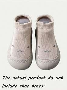 1双幼儿男女童防滑室内袜鞋，透气保暖弹性软底保护脚趾袜鞋