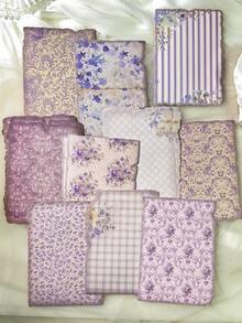 30张/包 复古植物花卉装饰便签本，烧边背景材质 - 彩色 - 查看 3