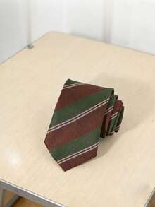 1pc Men's Business Gentleman Striped Necktie, Suitable For Casual, Business, Streetwear, Daily, Business Party And Wedding Accessories