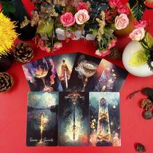 4.72*2.76 Inch Tarot Cards With Guidebook, Cosmic Moon Design, Standard Size Suitable For Beginners, Ancient Board Game, Family, Outdoor Camping, Party Entertainment - 4.72*2.76 Inches (with Rails) - View 8