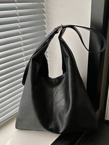 Fashionable Large Capacity Shoulder Tote Bag For Women, Design - Black - View 5