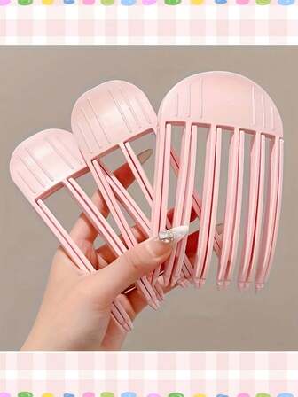 Plastic Hair Clips, With Heart-Shaped Tips And Serrated Edges - Transparent/White - Non-Slip Grip, Damage-Free Hold, Creates Volume, Lift, Height - Root Lift, Buns, Ponytails - Suitable For Wet/Dry Hair - For Normal Hair Types (Women & Men) - Easy To Use - Styling Brush Attachment For Added Volume And Lift - Ergonomic Design For Secure Grip