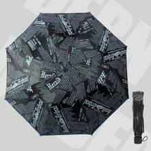 1把全自动报纸伞，黑色涂层防紫外线遮阳伞，两用伞，三折伞，男女通用雨伞