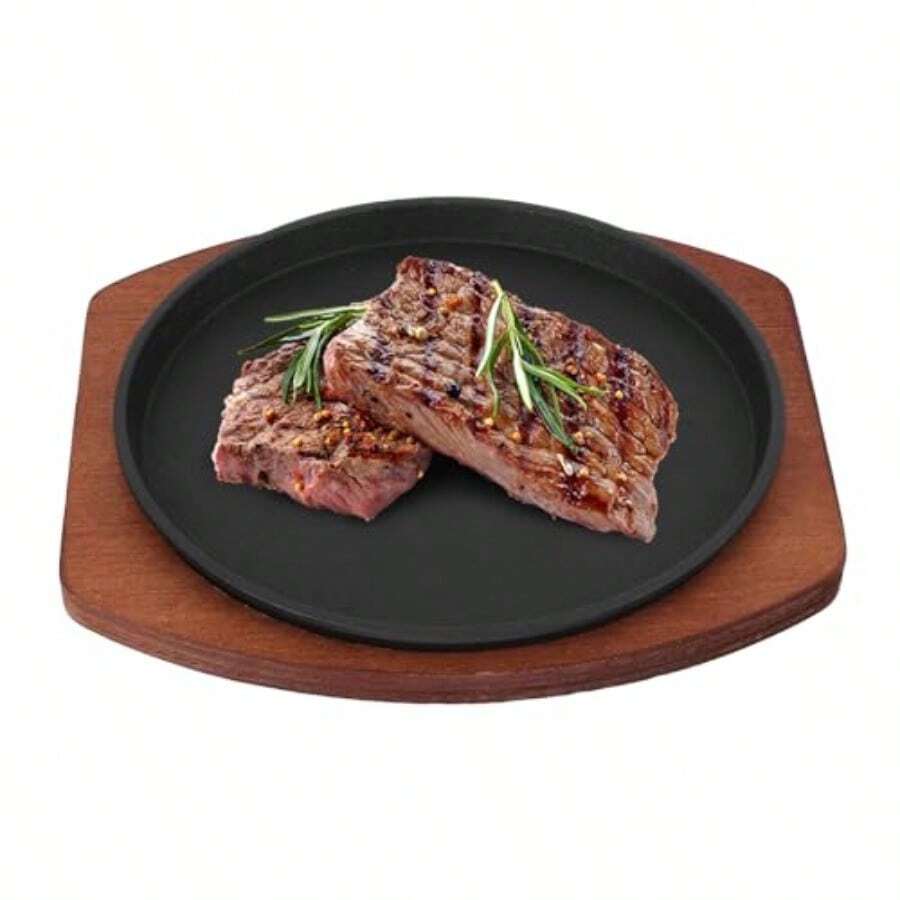 MAGICLULU Juego De Platos De Fajita De Hierro Fundido Sarten Antiadherente Con Bandeja Plato De Carne Japones Parrilla Para Barbacoa De 8 2 Pulgadas Para El Hogar Barbacoa Restaurante - comosemuestra - Ver 1