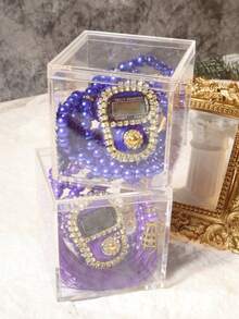 1pc Rosary Counter Set - High-End Packaged Counting Ring, Bracelet With Counter, Counter, Electronic Manual Button Counter, Compact Portable Ring Counter, Thumb Press Counter - Multicolor - View 4