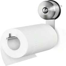 Toilet Paper Holder - JOMOLA Vacuum Suction Cup Toilet Paper Holder Bathroom Tissue Paper Stainless Steel Holder Toilet Paper Roll Dispenser Brushed Finishu2026 - 白色 - 查看 1