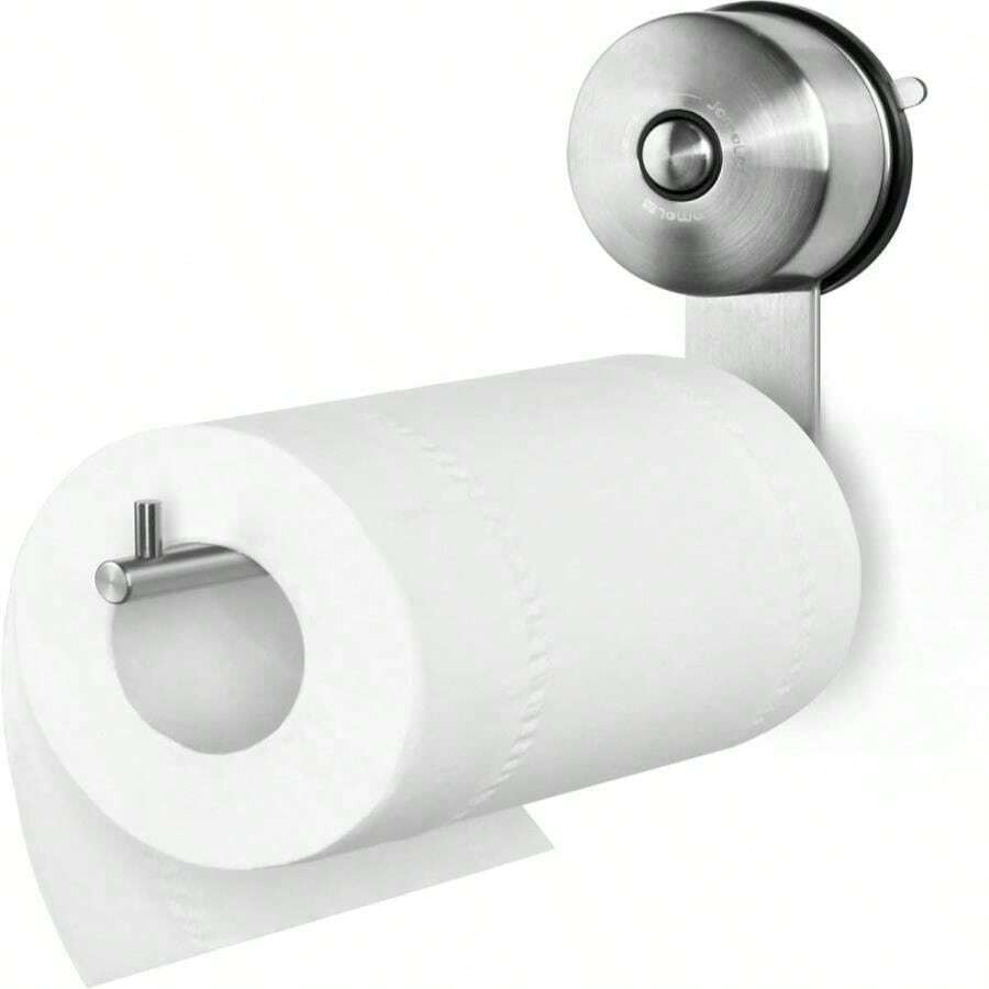 Toilet Paper Holder - JOMOLA Vacuum Suction Cup Toilet Paper Holder Bathroom Tissue Paper Stainless Steel Holder Toilet Paper Roll Dispenser Brushed Finishu2026 - 白色 - 查看 1
