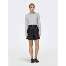 Pantalones Cortos de Piel sinttica para Mujer ONLHEIDI Cintura Media Corte Normal Pantalones Cortos de Cuero sinttico - M + negro - Ver 6