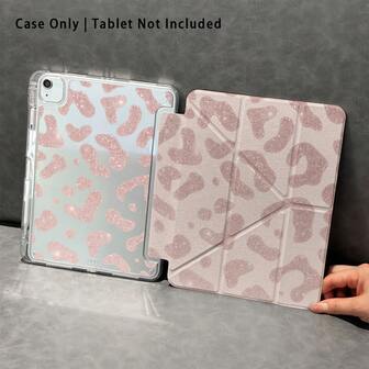 Funda protectora de cristal acrílico transparente con pliegue en Y de estilo minimalista y cereza, adecuada para Samsung Pad Mini 6/7/9.7/10.2/10.5/10.9/12.9/Pro 11 (10a generación). La funda protectora admite ajuste de ángulo múltiple, se puede colocar en 6 modos, tiene ranura para lápiz, cubierta trasera transparente, protección antideslizante y función de activación/suspensión automática.