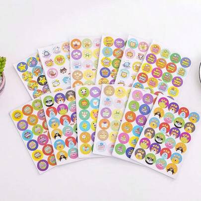 20pcs/Pack Creative Student Encouragement Reward Stickers, "Encouraging Phrases + Cute Patterns" Mainly, For Learning Rewards, Growth Motivation, Classroom Interaction, Parent-Child Encouragement, And Growth Handbook To Record Children's Progress