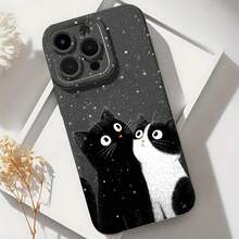 2026 nueva funda de teléfono esmerilada, funda de teléfono con estampado de pareja de gatos para  17 14 Pro Max  17 13 Pro  17 12  17 11  Galaxy S23 S22 S21 S20 funda protectora para teléfono regalo para parejas novio novia día de San Valentín regalo de cumpleaños - Negro - Ver 6
