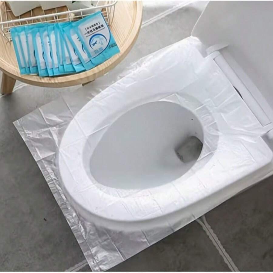 Cubierta de asiento de inodoro portátil e impermeable, adecuada para viajes de negocios, campamentos, vuelos y aventuras al aire libre, empaquetada individualmente