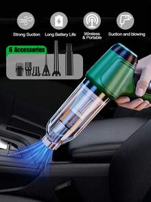 High Suction Handheld Car Vacuum Cleaner - Rechargeable, Portable Cordless Vacuum, Trong Suction Suitable, Home Cleaning Aid, Ideal For Home, Car, Office Cleaning, 2400mAh, Car Accessories - Multicolor - View 10