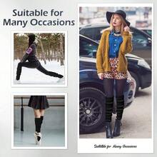 Long Leg Warmers Women 24 Inch Over Knee Knit Ribbed Leg Warmer Stirrup Yoga 80s Party Dance Ballet Supply - 均碼 + 黑色 + 3 - 查看 3
