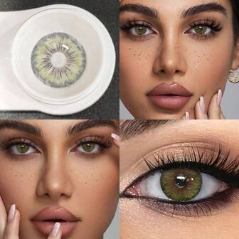 1 par de lentes de contacto de color natural suaves, reemplazo anual, diámetro de 14.5mm, adecuados para citas o uso diario, lentes de contacto cosméticos cómodos y naturales